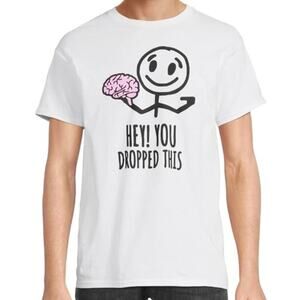 Odmart Hey You Dropped This Tshirt Brain White Mens Medium